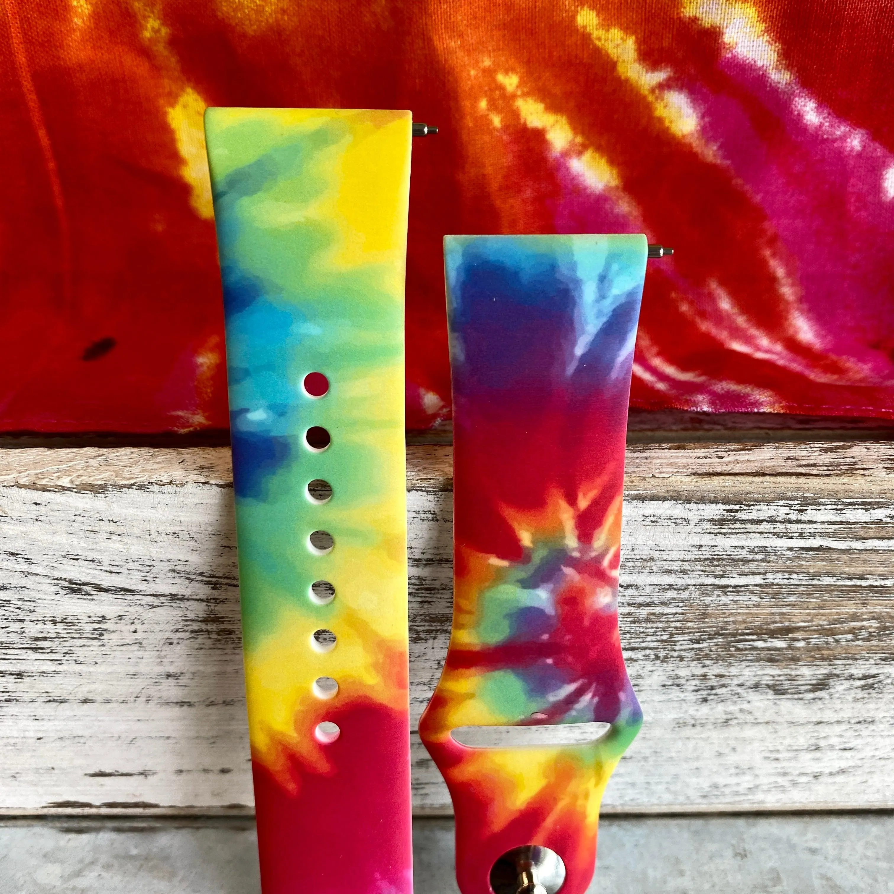 Colorful Tie Dye Print Silicone Band For Fitbit Versa 1/2