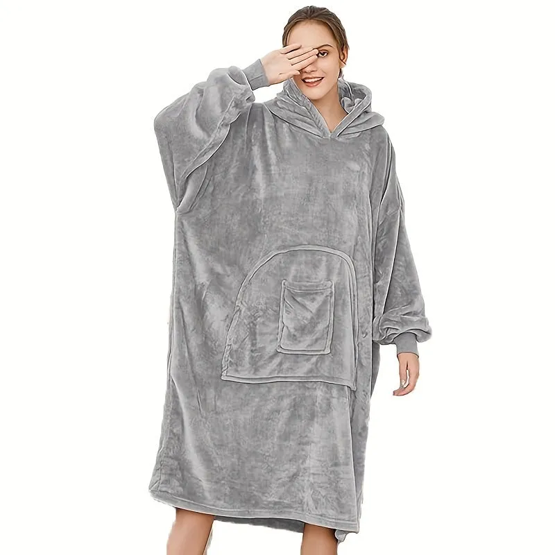 Cozy oversized hoodie blanket with big pocket  perfect for adults