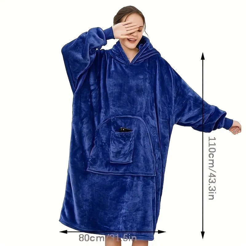 Cozy oversized hoodie blanket with big pocket  perfect for adults