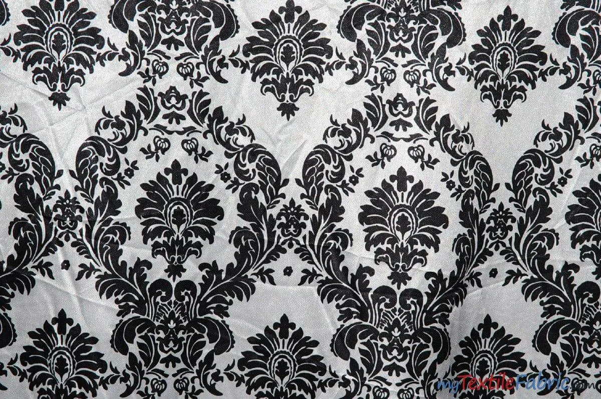 Damask Satin Fabric | Silky Soft Satin Damask Charmeuse Fabric | 60" Wide |