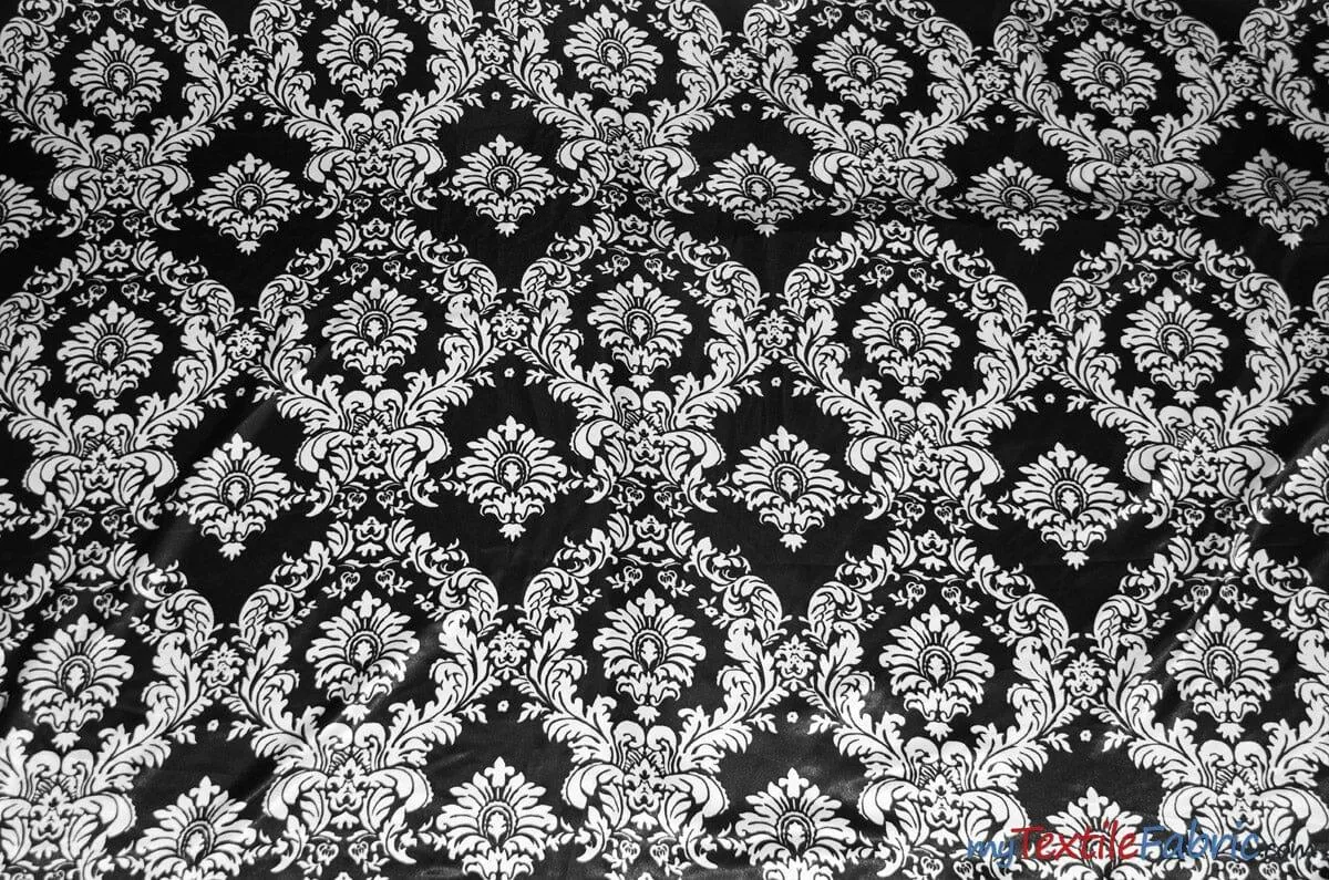 Damask Satin Fabric | Silky Soft Satin Damask Charmeuse Fabric | 60" Wide |