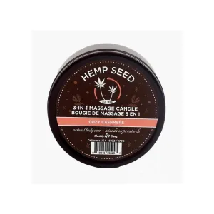 Earthly Body Hemp Seed 3 In 1 Massage Candle Cozy Cashmere 6 oz