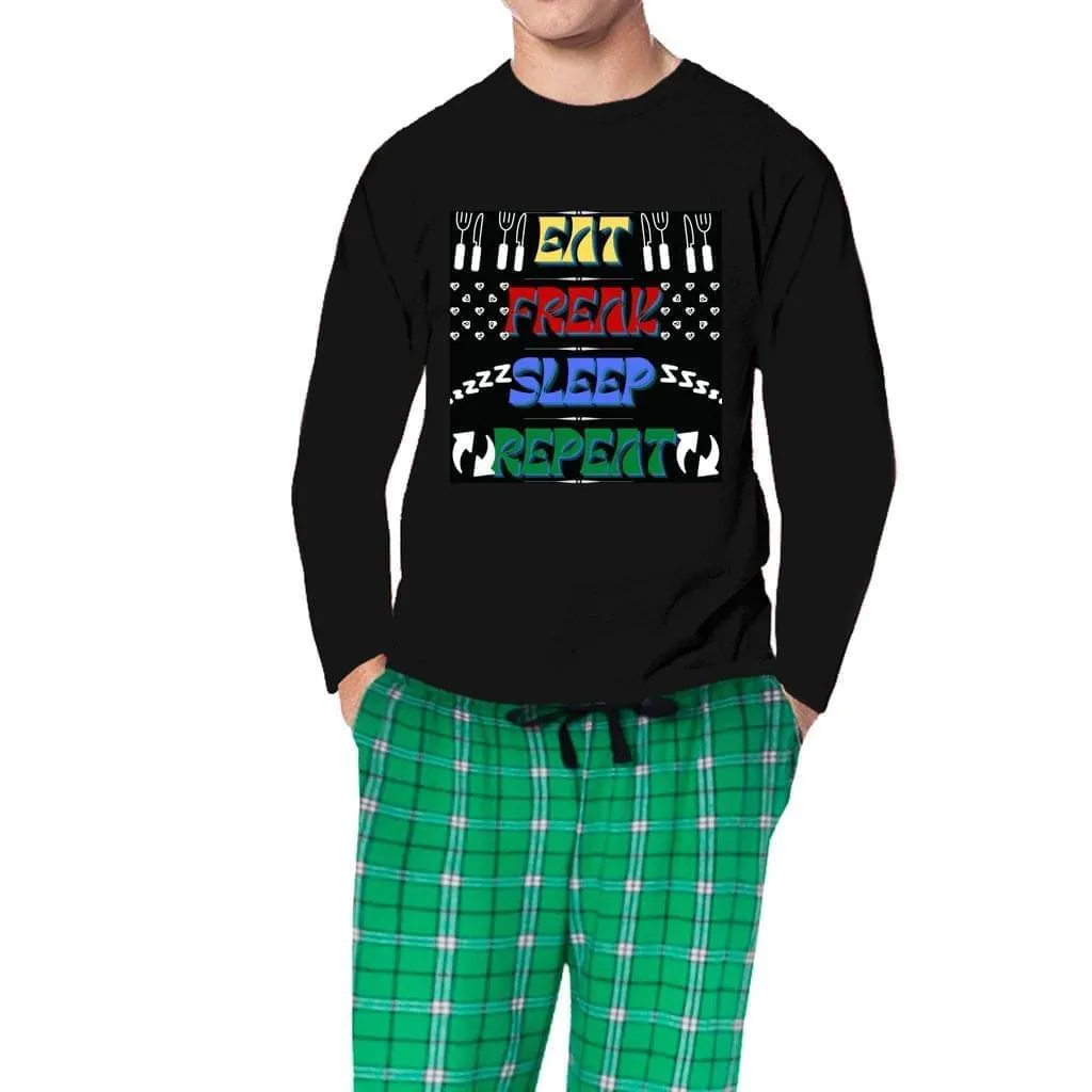 EAT FREAK SLEEP REPEAT" MEN'S PAJAMA SETS - 2 COLORS - SHIPS FROM THE US