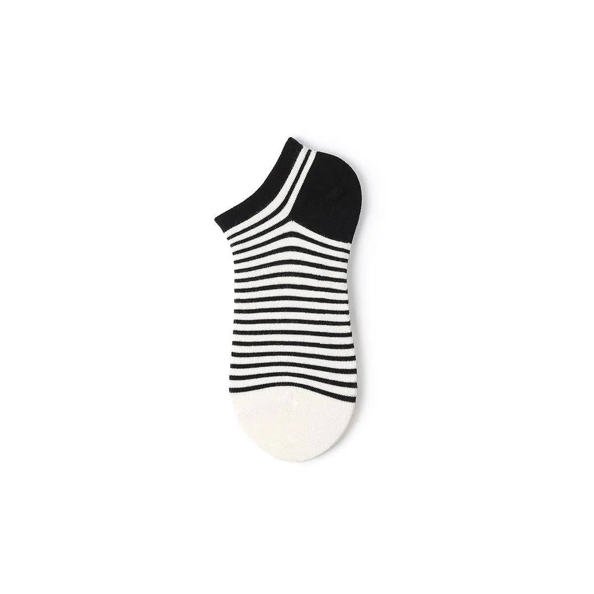 Eternal Black White Lightweight Summer Women 5pcs Ankle Socks Set