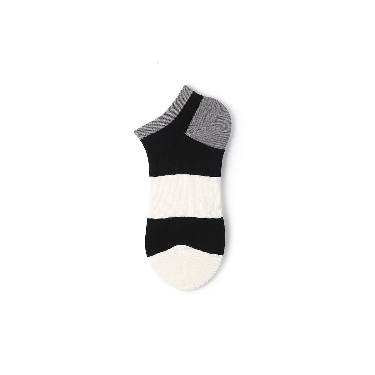 Eternal Black White Lightweight Summer Women 5pcs Ankle Socks Set