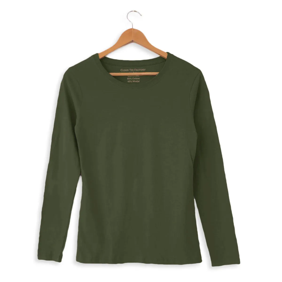 Fitted Long-Sleeve Tee - Olive