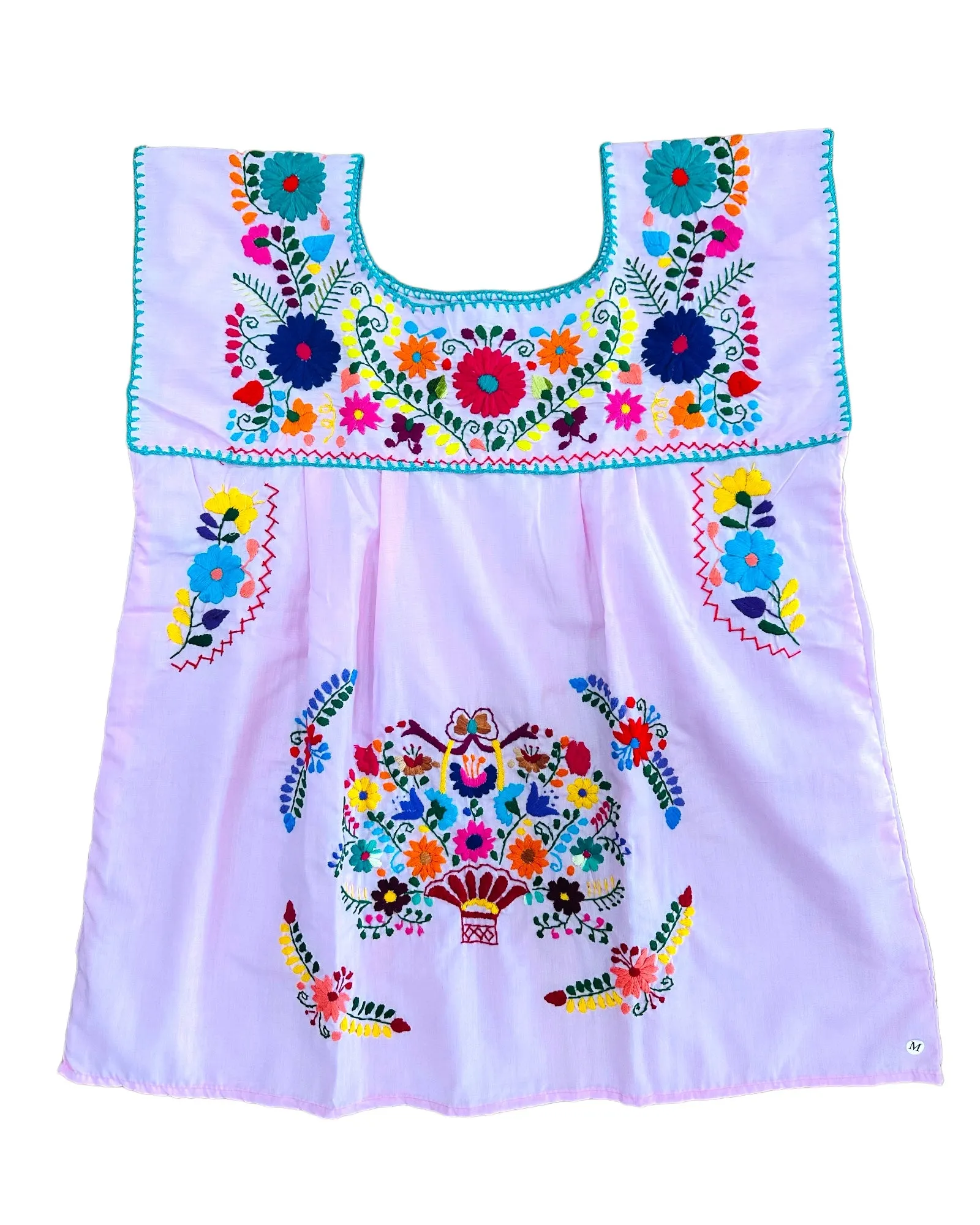 Flora Embroidered Sleeveless Blouse Pink