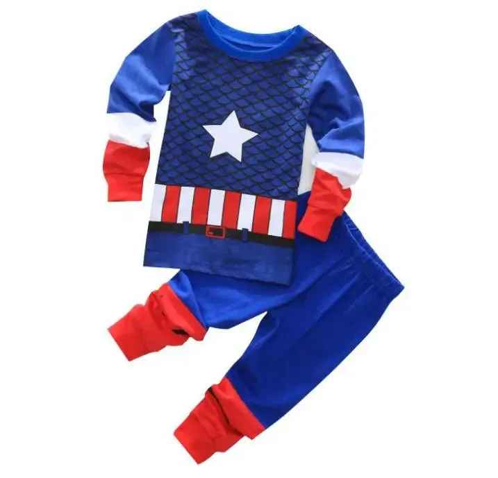 Free shipping Children's Pyjamas Spiderman Set The Hulk Collection Kids Set Boys Girls Cartoon Long Sleeve Sleepwear 2-7T