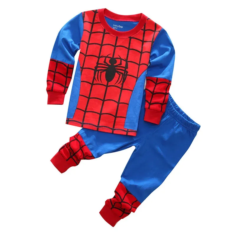 Free shipping Children's Pyjamas Spiderman Set The Hulk Collection Kids Set Boys Girls Cartoon Long Sleeve Sleepwear 2-7T