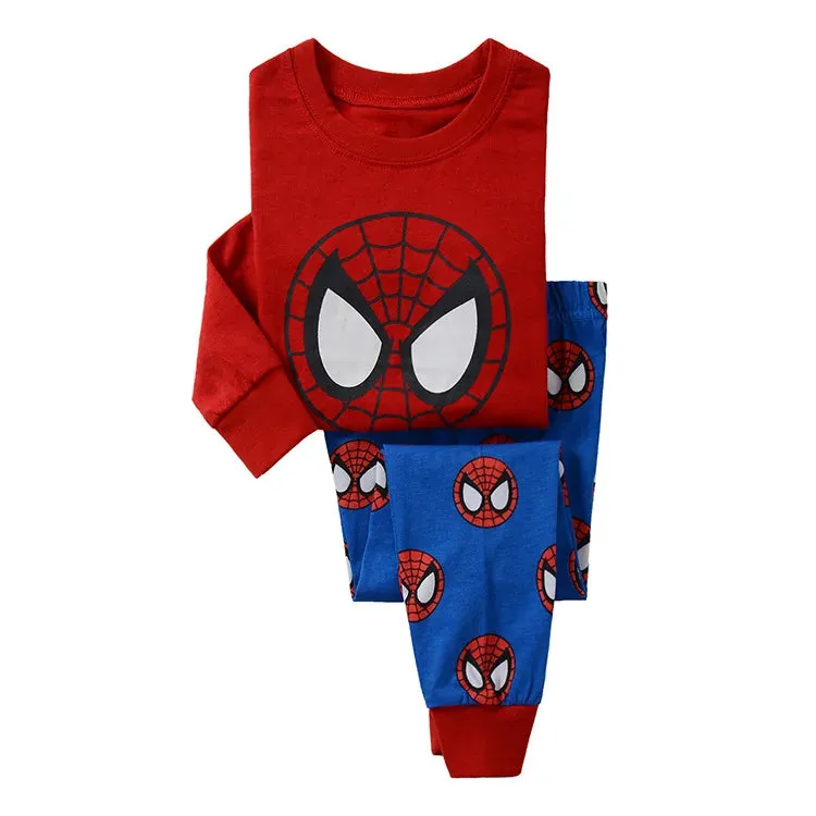 Free shipping Children's Pyjamas Spiderman Set The Hulk Collection Kids Set Boys Girls Cartoon Long Sleeve Sleepwear 2-7T