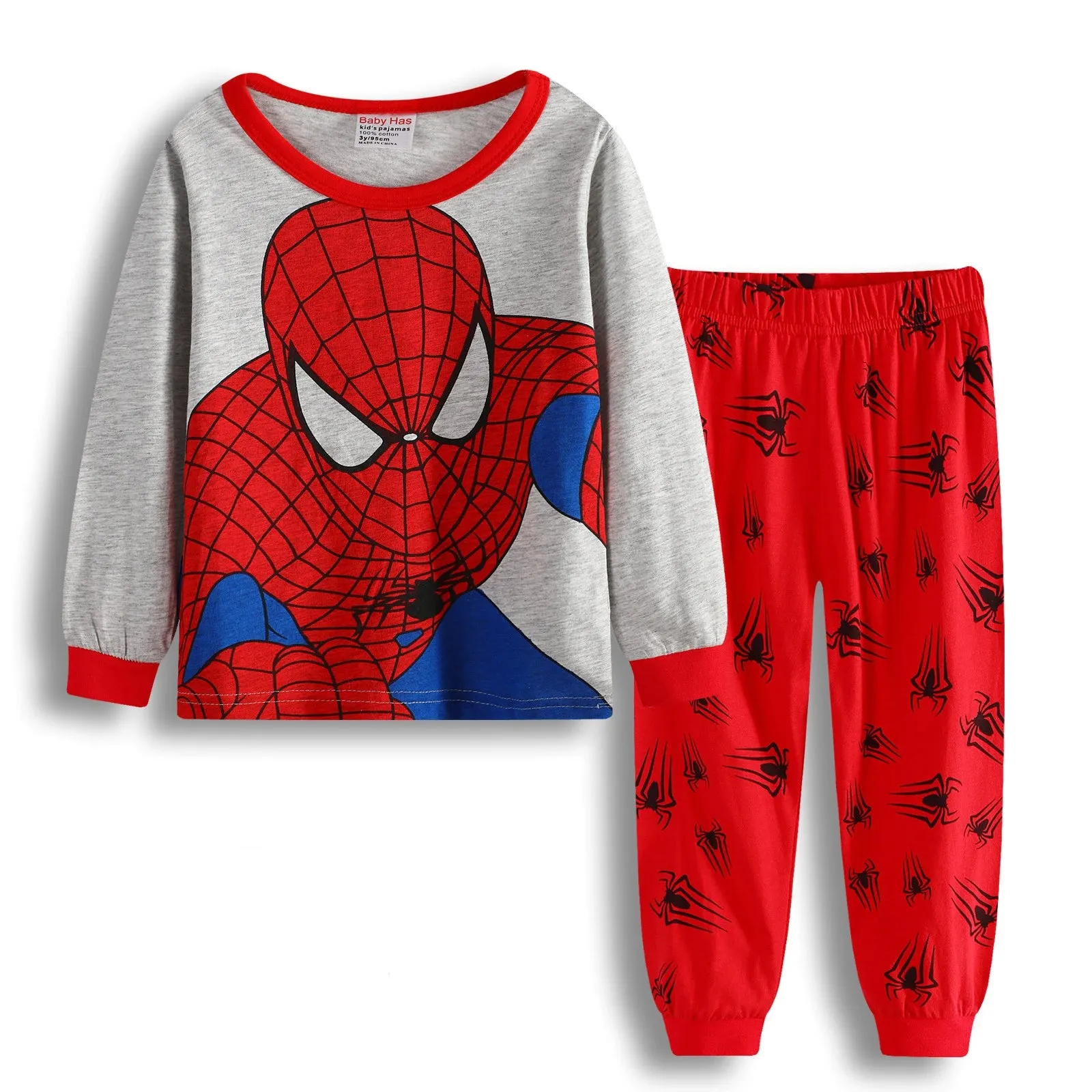 Free shipping Children's Pyjamas Spiderman Set The Hulk Collection Kids Set Boys Girls Cartoon Long Sleeve Sleepwear 2-7T