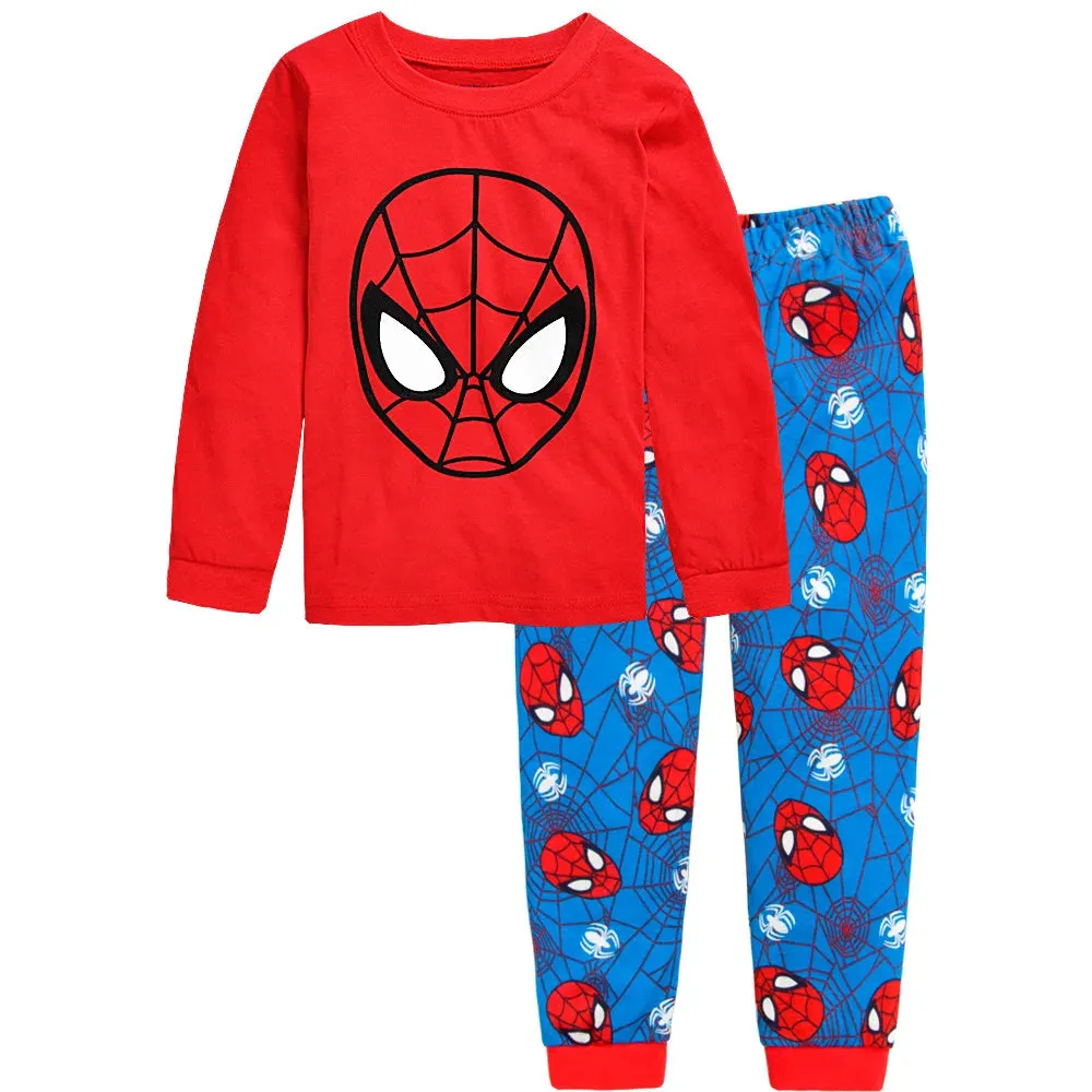 Free shipping Children's Pyjamas Spiderman Set The Hulk Collection Kids Set Boys Girls Cartoon Long Sleeve Sleepwear 2-7T