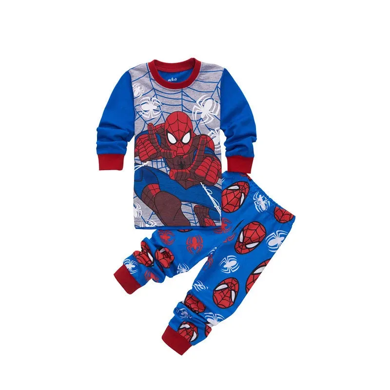 Free shipping Children's Pyjamas Spiderman Set The Hulk Collection Kids Set Boys Girls Cartoon Long Sleeve Sleepwear 2-7T