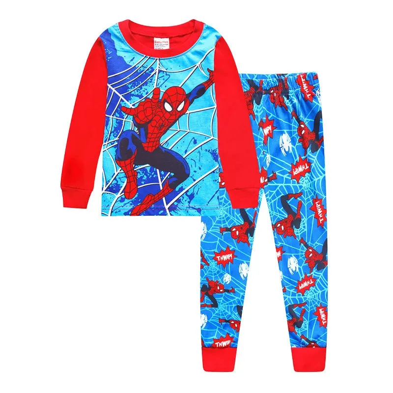 Free shipping Children's Pyjamas Spiderman Set The Hulk Collection Kids Set Boys Girls Cartoon Long Sleeve Sleepwear 2-7T