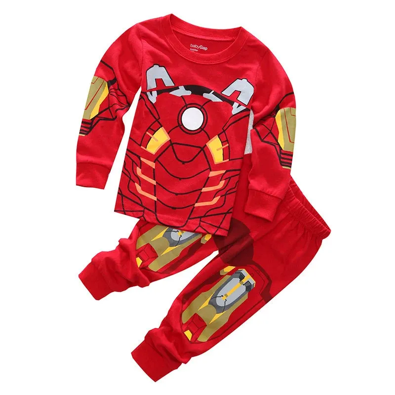 Free shipping Children's Pyjamas Spiderman Set The Hulk Collection Kids Set Boys Girls Cartoon Long Sleeve Sleepwear 2-7T