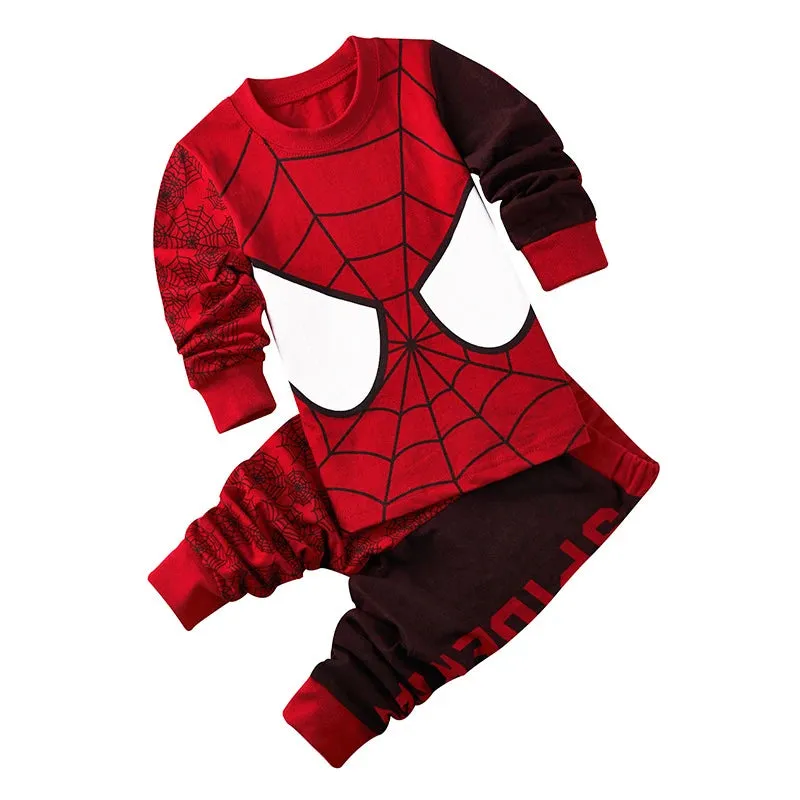 Free shipping Children's Pyjamas Spiderman Set The Hulk Collection Kids Set Boys Girls Cartoon Long Sleeve Sleepwear 2-7T