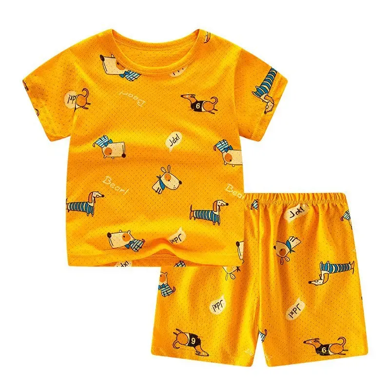 Girls Clothes Children Pajamas Kids Boys Clothes Set Sleepwear Toddler Homewear Cartoon Summer Pyjamas Short Sleeve Cotton Suit