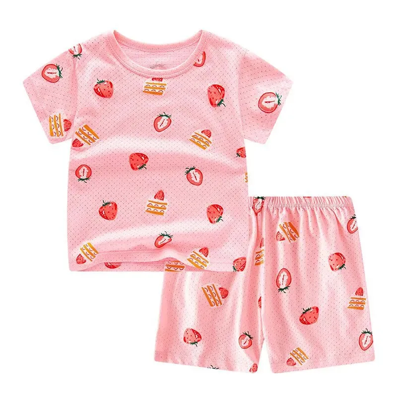 Girls Clothes Children Pajamas Kids Boys Clothes Set Sleepwear Toddler Homewear Cartoon Summer Pyjamas Short Sleeve Cotton Suit