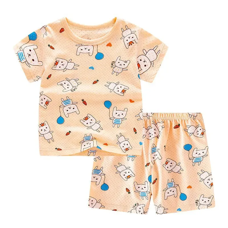 Girls Clothes Children Pajamas Kids Boys Clothes Set Sleepwear Toddler Homewear Cartoon Summer Pyjamas Short Sleeve Cotton Suit