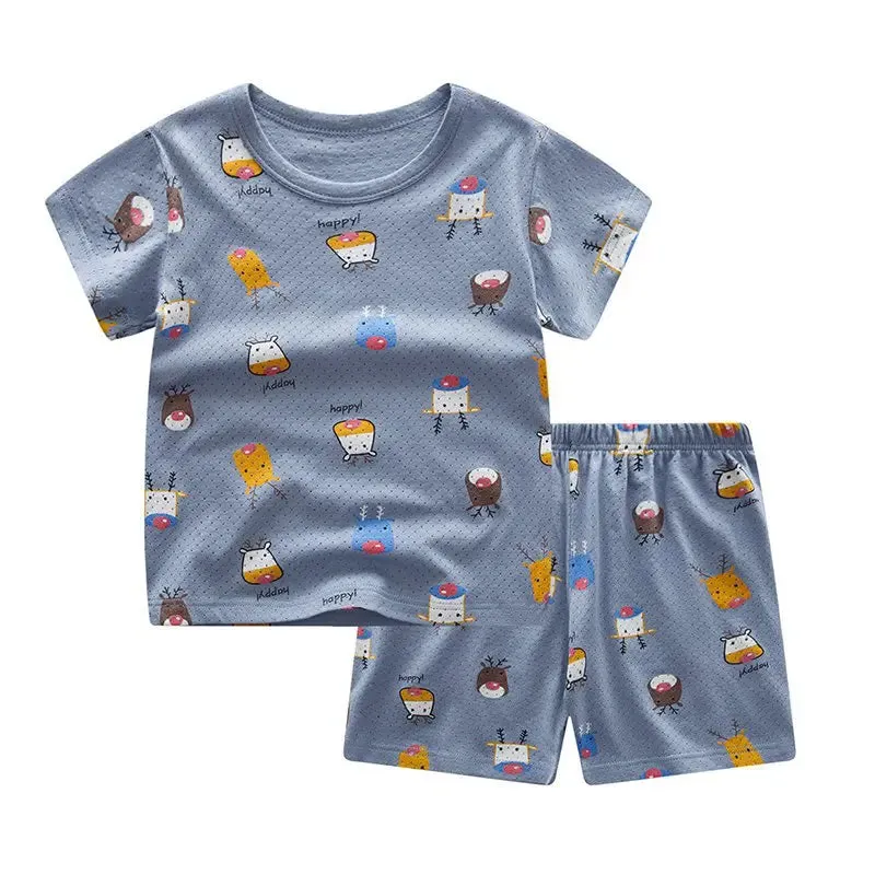 Girls Clothes Children Pajamas Kids Boys Clothes Set Sleepwear Toddler Homewear Cartoon Summer Pyjamas Short Sleeve Cotton Suit