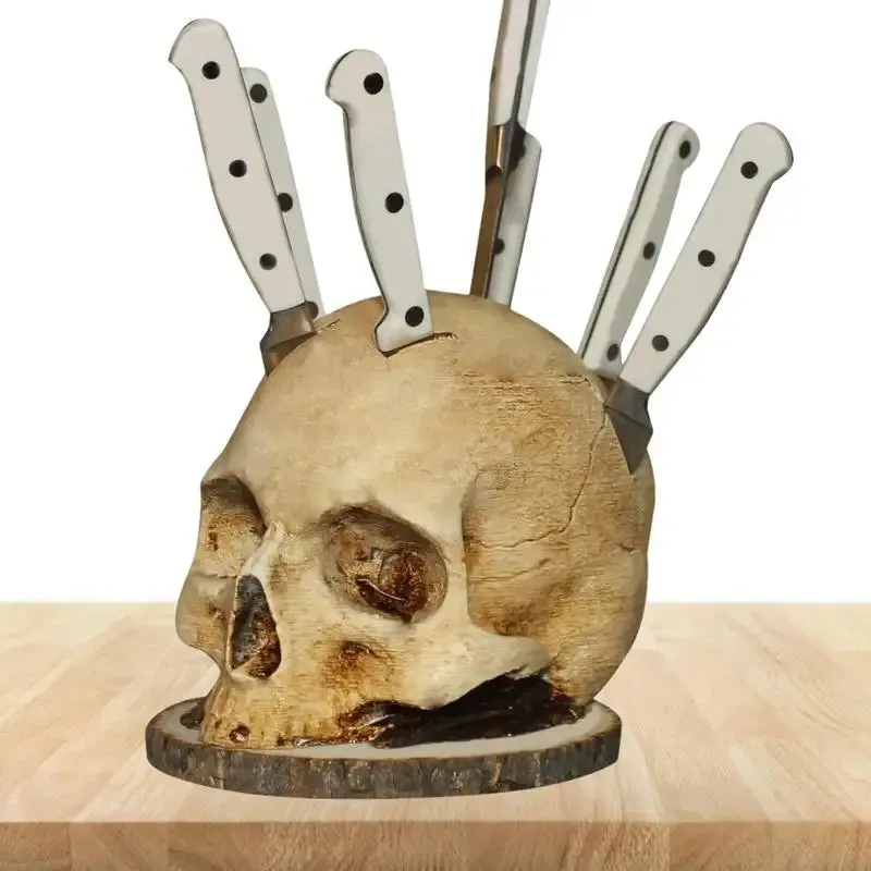 Gothic Skull Knife Organizer Holder