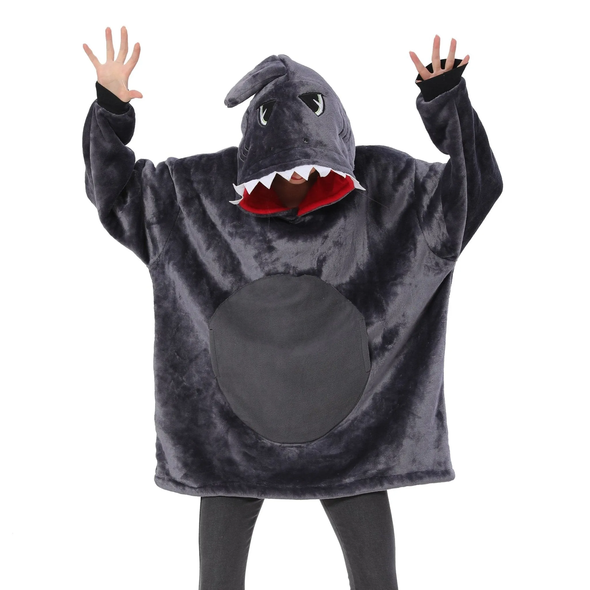 Grey Shark Animals Costume Keep Warm Cozy Lazy TV Blanket Pajamas