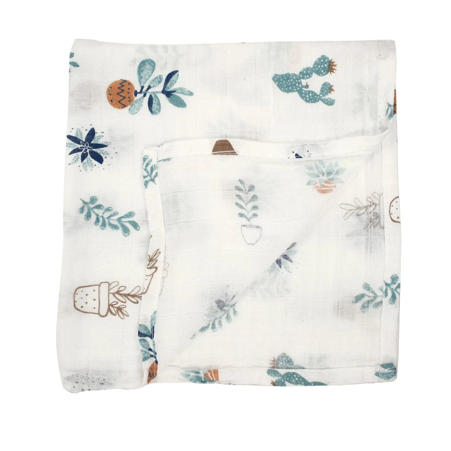 I Love Plants Green Muslin Swaddle