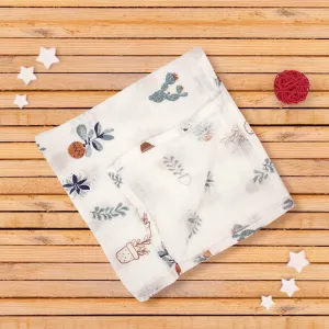 I Love Plants Green Muslin Swaddle