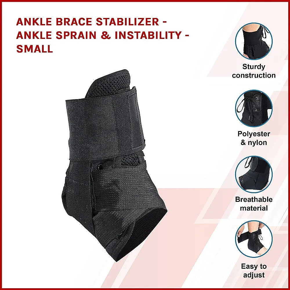 Lightweight Breathable Ankle Brace Stabiliser, Black - Small