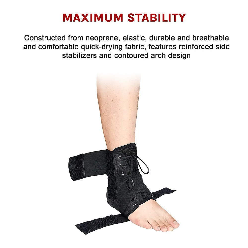 Lightweight Breathable Ankle Brace Stabiliser, Black - Small