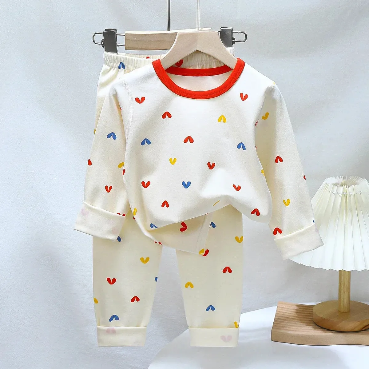 New 2023 Kids Boys Girls Pajamas Sets Cartoon Long Sleeve Lycra T-Shirt Tops with Pants Baby Spring Autumn Sleepwear Clothes