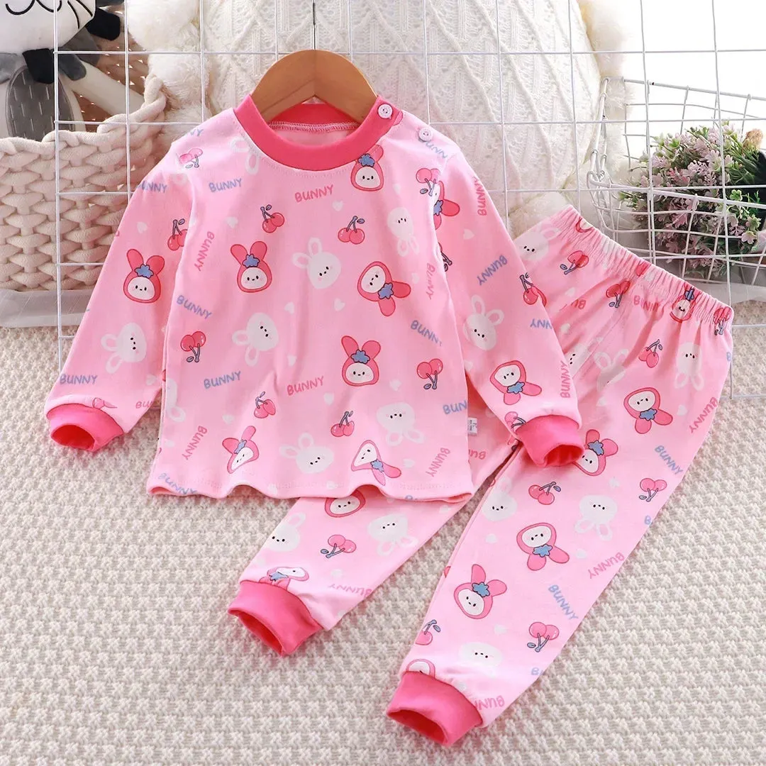 New Baby Boys Girls Pure Cotton Warm Pajamas Kids Cartoon Dinosaur Long Sleeve Pyjamas Children's Autumn Underwear Clothing Sets