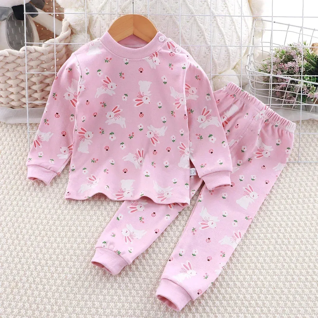 New Baby Boys Girls Pure Cotton Warm Pajamas Kids Cartoon Dinosaur Long Sleeve Pyjamas Children's Autumn Underwear Clothing Sets