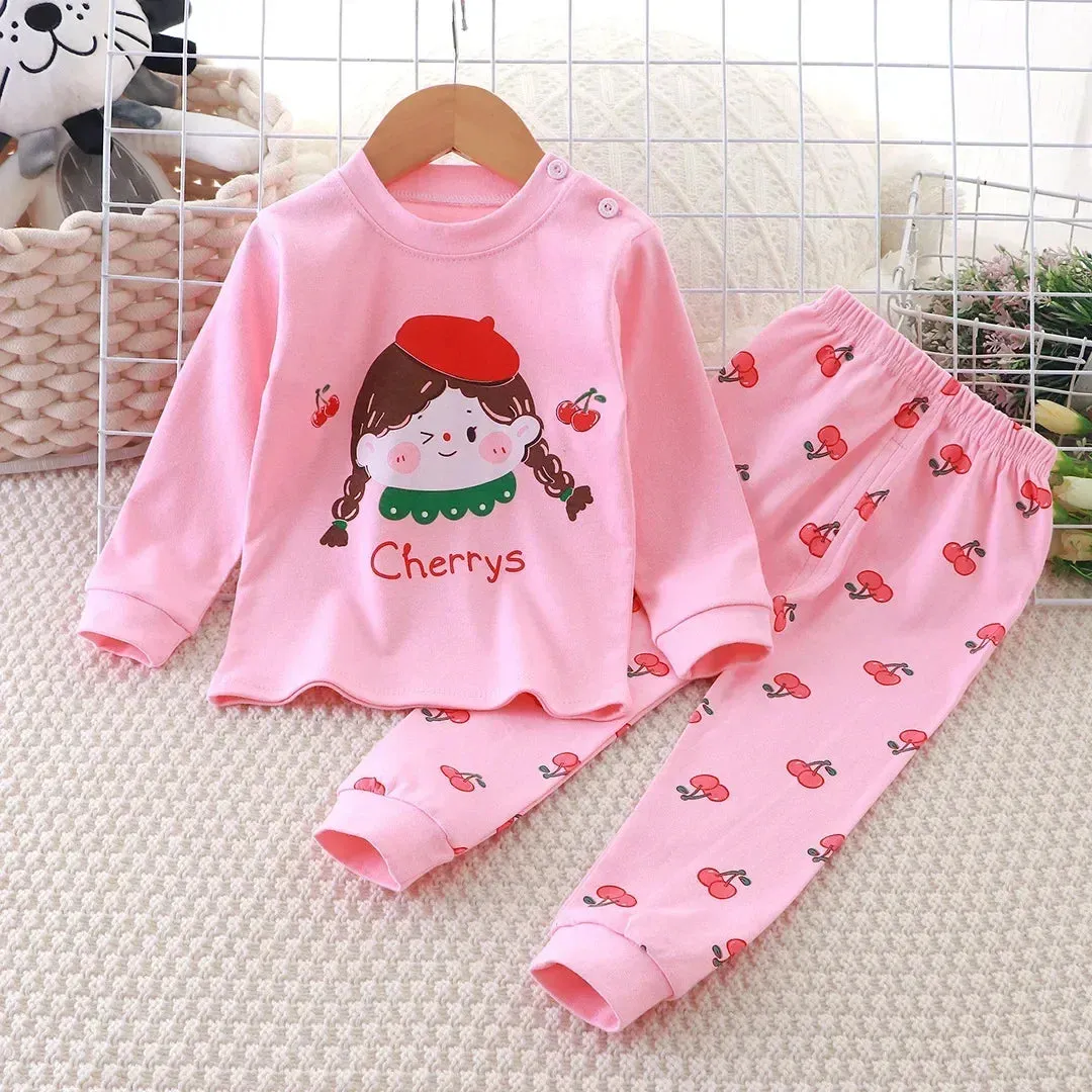 New Baby Boys Girls Pure Cotton Warm Pajamas Kids Cartoon Dinosaur Long Sleeve Pyjamas Children's Autumn Underwear Clothing Sets