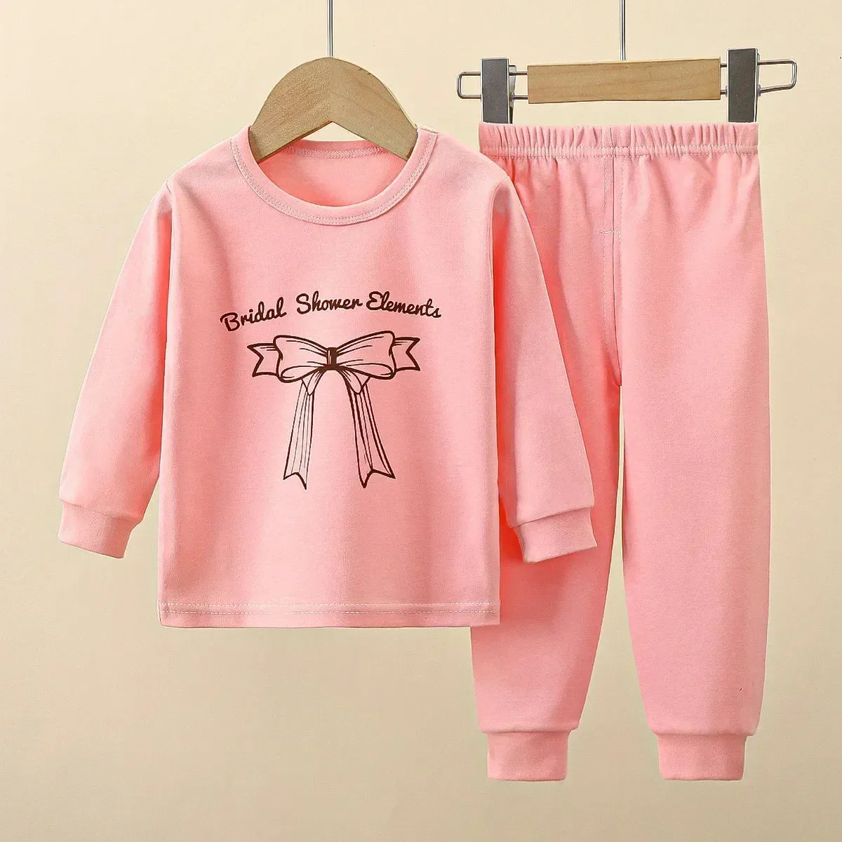 New Baby Boys Girls Warm Pajamas Kids Cute Cartoon Dinosaur O-neck T-Shirt Tops   Pants Pyjamas Autumn Underwear Clothing Sets