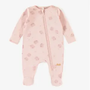 Organic Cotton Footie, Pink Bear