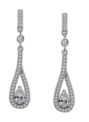 Pear Drop Earrings Simulated Diamonds E0018CLP