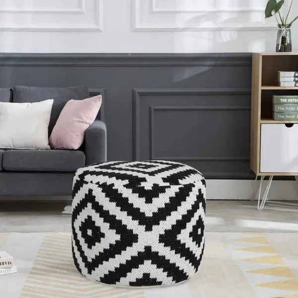 Quincy 34068BLK Black Pouf