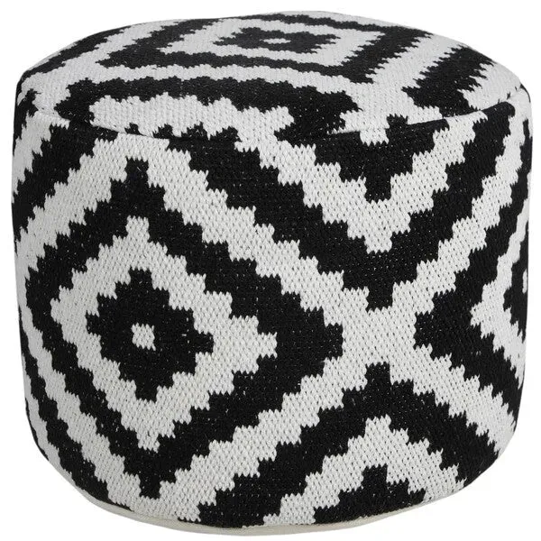 Quincy 34068BLK Black Pouf