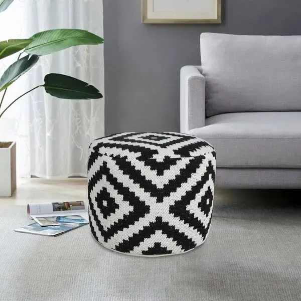 Quincy 34068BLK Black Pouf