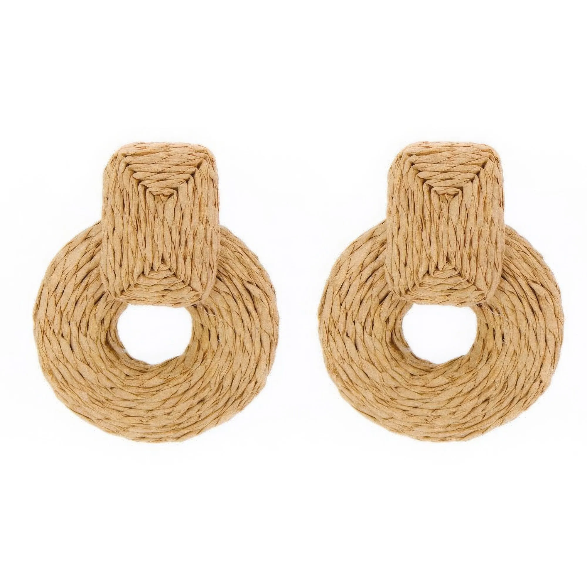 Rnd Col Raffia Wrap Earring