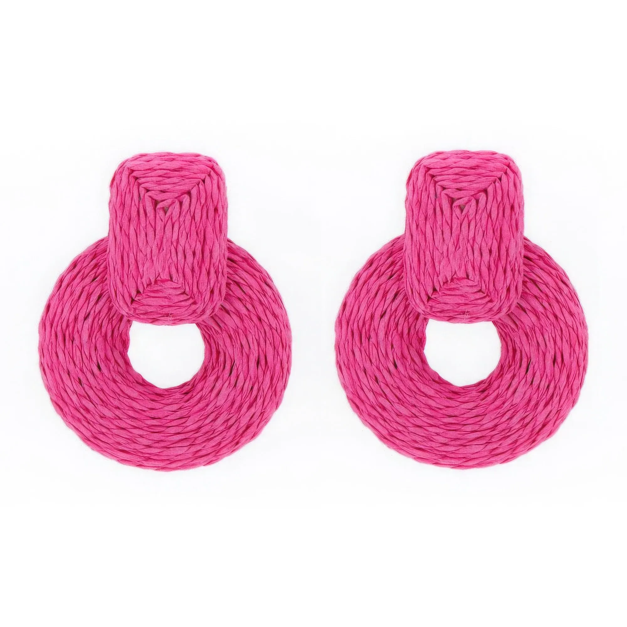 Rnd Col Raffia Wrap Earring