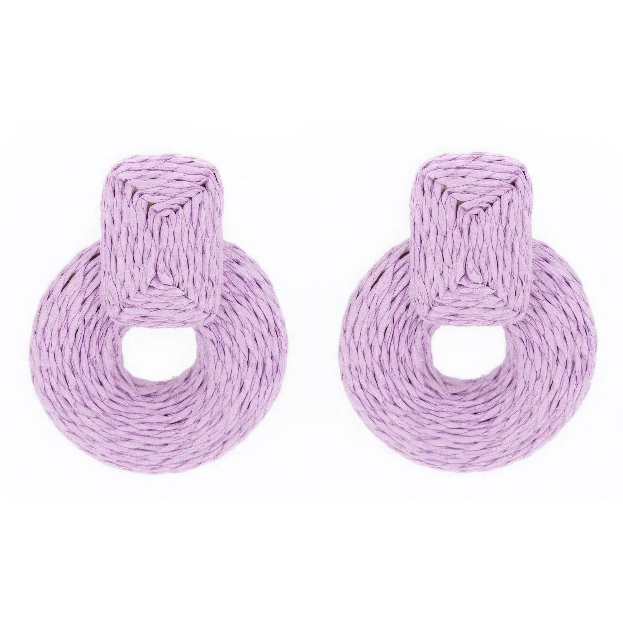 Rnd Col Raffia Wrap Earring