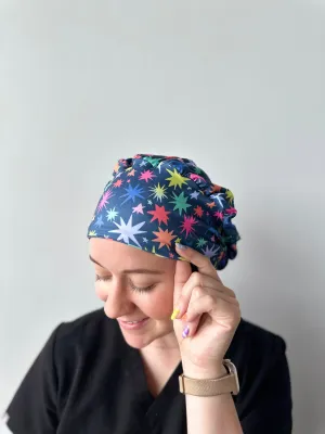 Scrub Hat - Colorful Stars