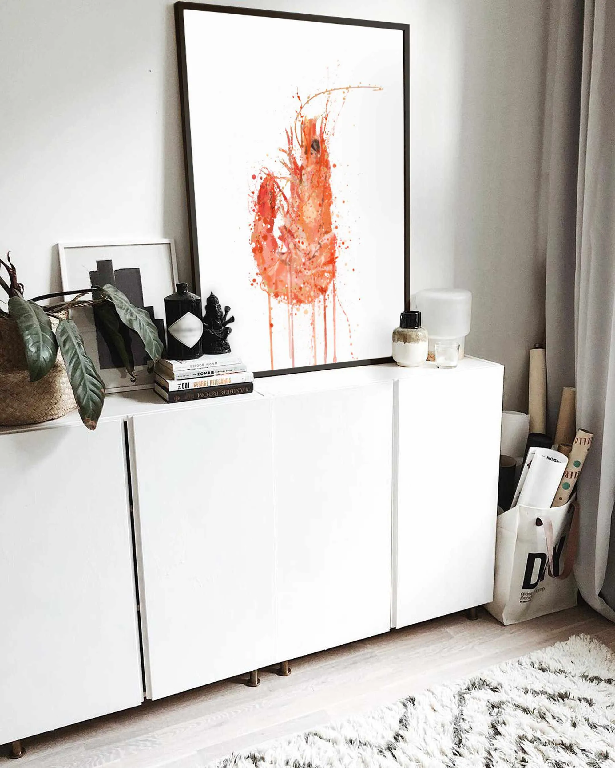 Seafood Wall Art Print 'Prawn'