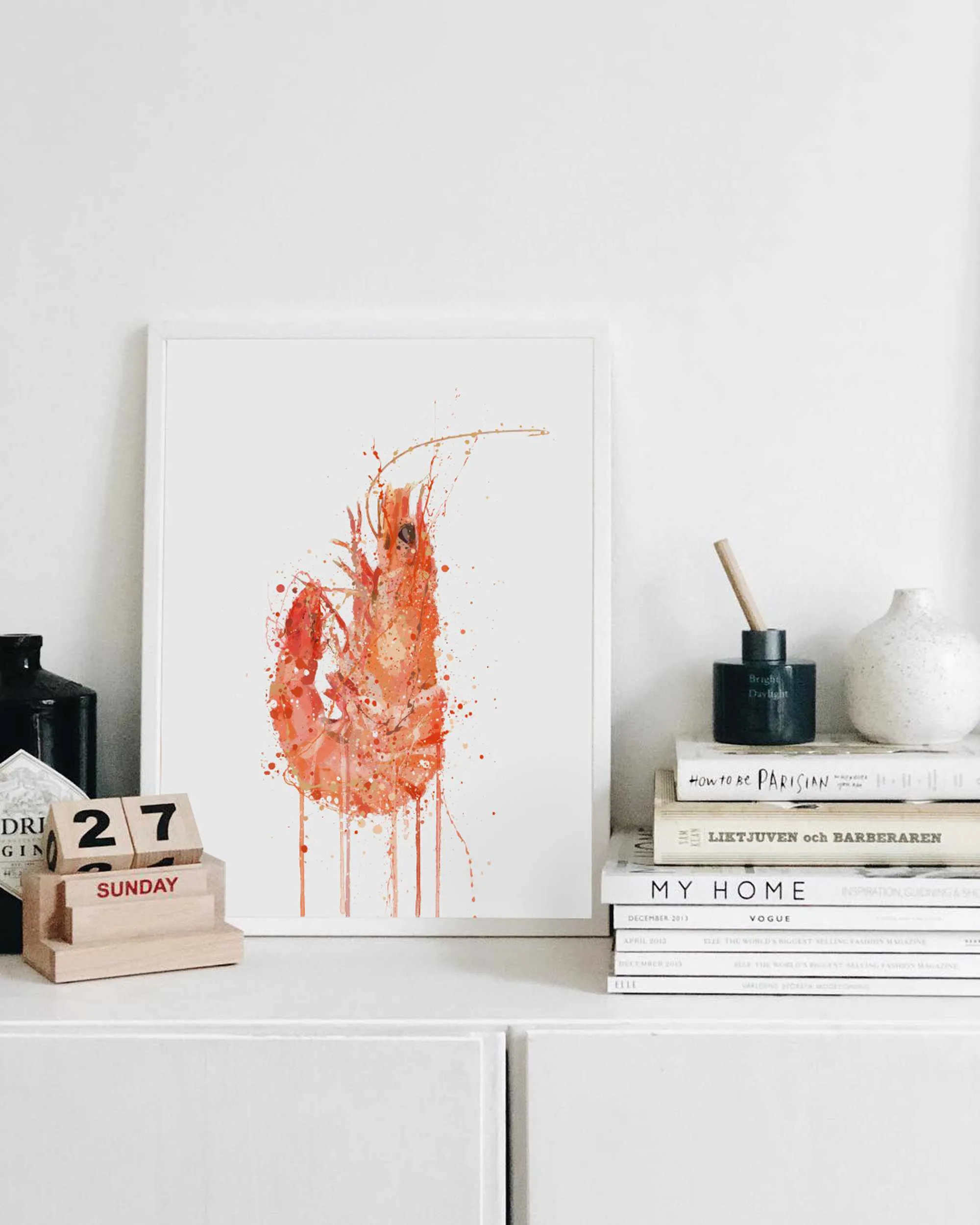 Seafood Wall Art Print 'Prawn'