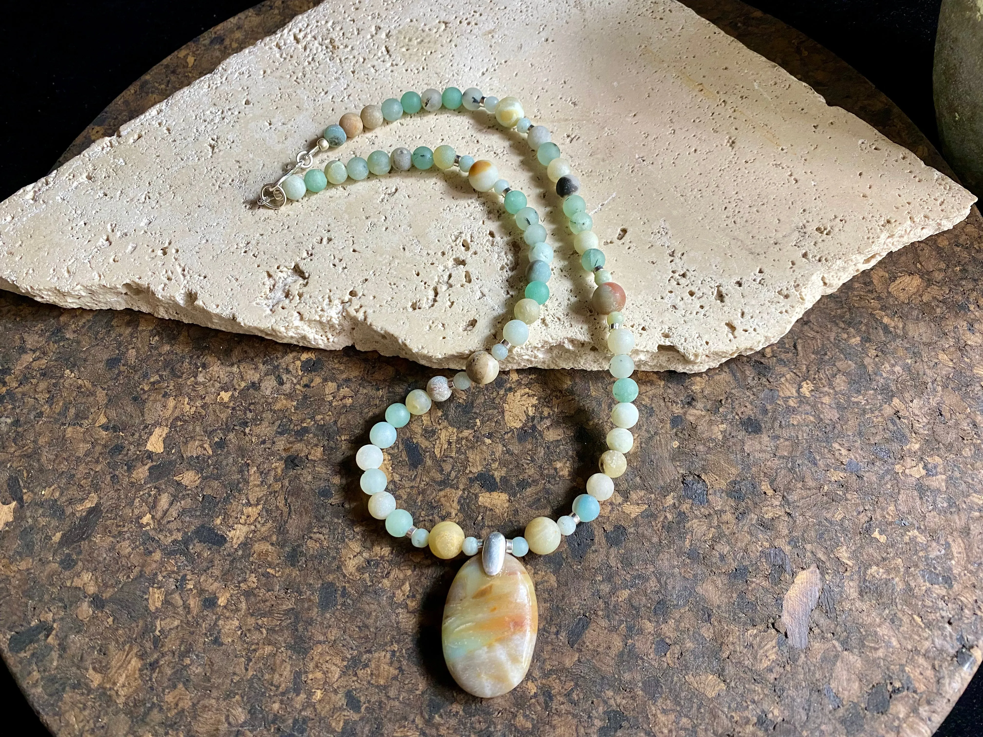 Soft Blue Amazonite Pendant Necklace