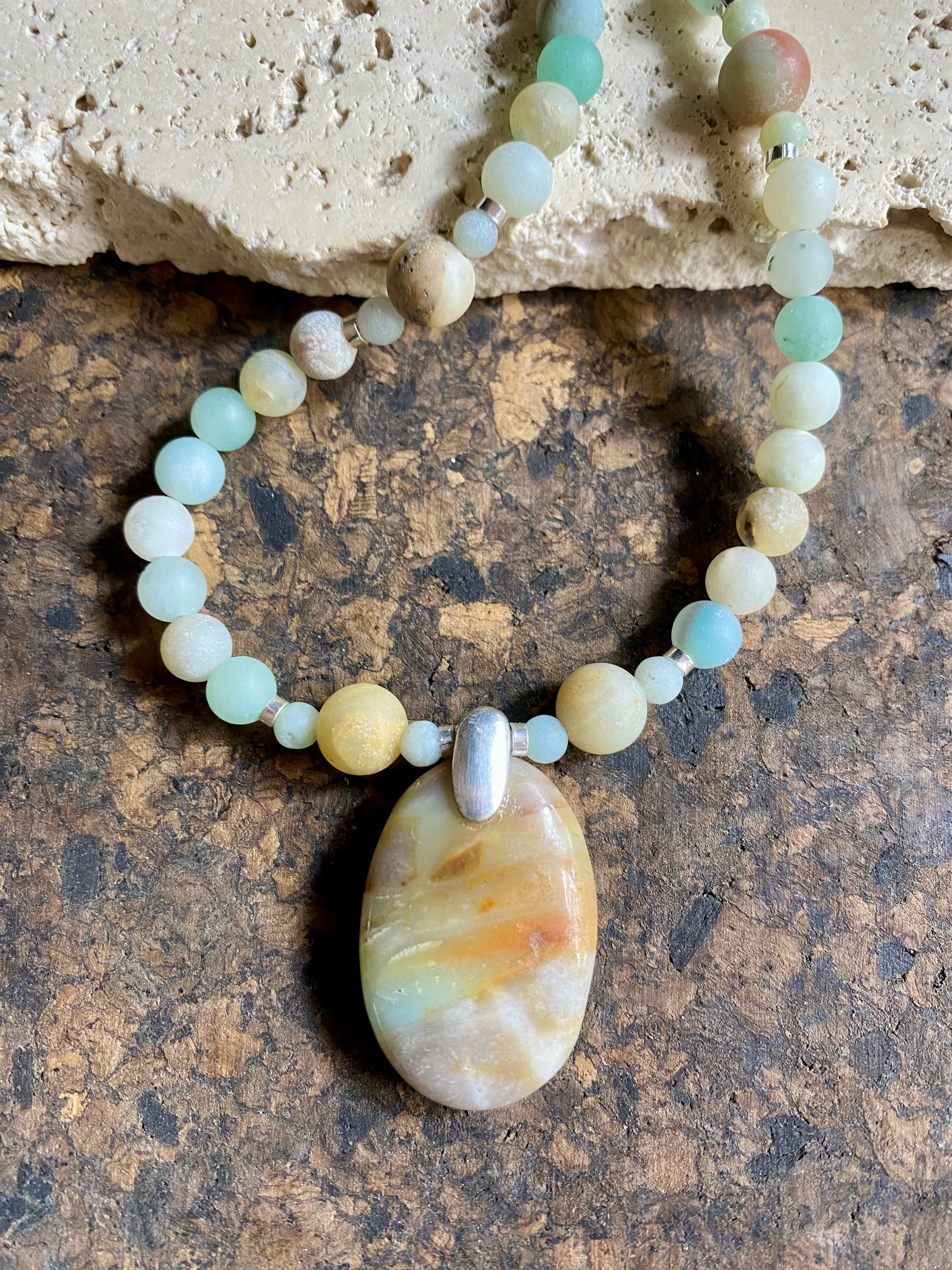 Soft Blue Amazonite Pendant Necklace