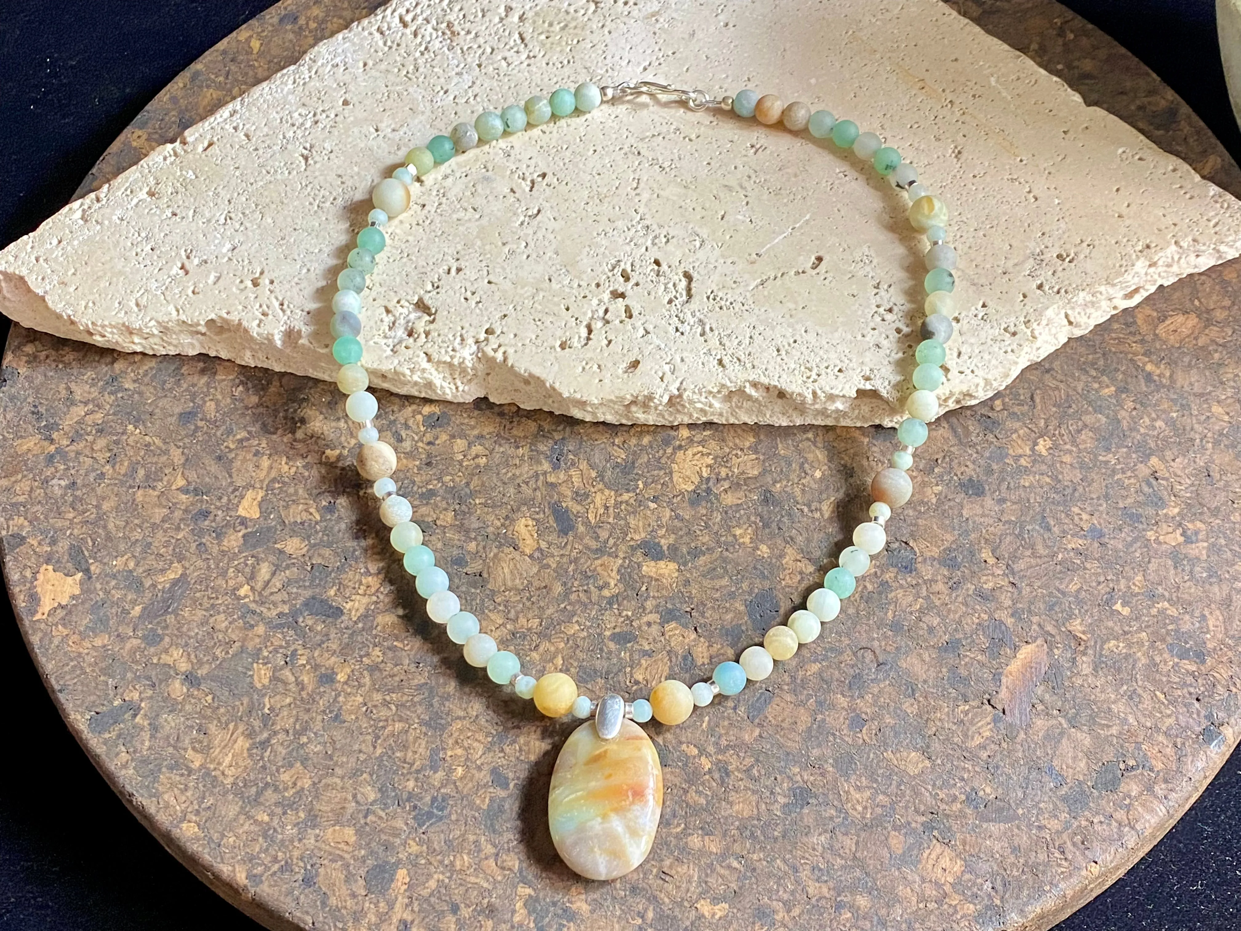 Soft Blue Amazonite Pendant Necklace