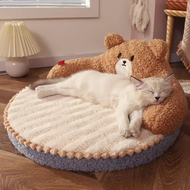 Washable Cozy Cat Bed with High Backres